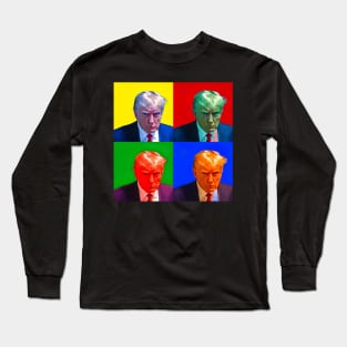 Trump Mugshot Andy Warhol Long Sleeve T-Shirt